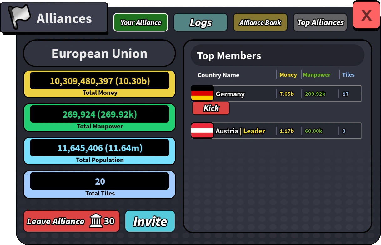 Alliances and political power screenshot