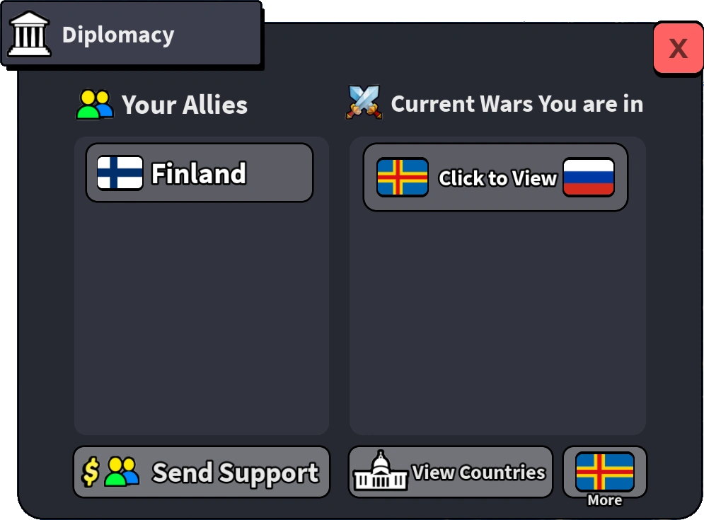 Diplomacy screen